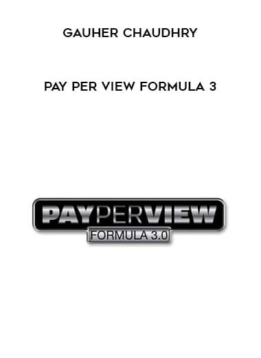 Pay Per View Formula 3 by Gauher Chaudhry