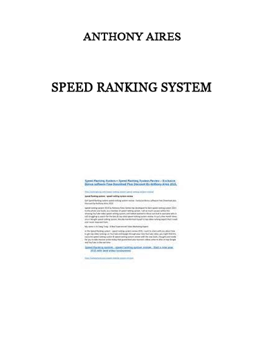 Anthony Aires - Speed Ranking System of https://crabaca.store/