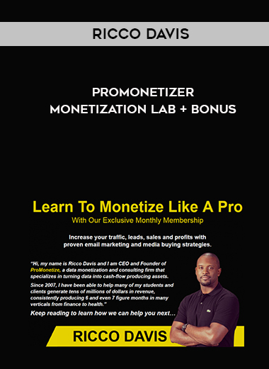 ProMonetizer Monetization Lab + BONUS from Ricco Davis of https://crabaca.store/