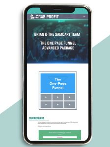 The One Page Funnel Advanced Package from Brian & The SamCart Team of https://crabaca.store/