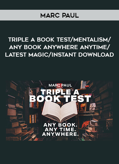 Triple A Book Test by Marc Paul/mentalism/any book anywhere anytime/latest magic/instant download of https://crabaca.store/